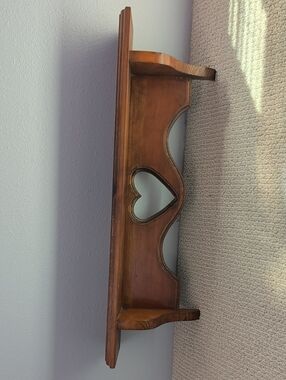 Wooden Heart Accent Wall Shelf - Brown